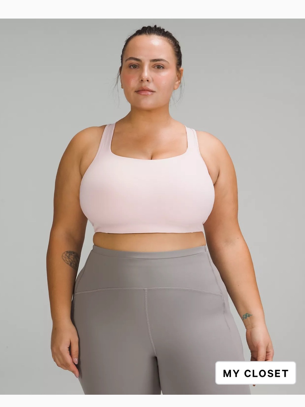 lululemon athletica all powered up Sports Bra in Pale Pink